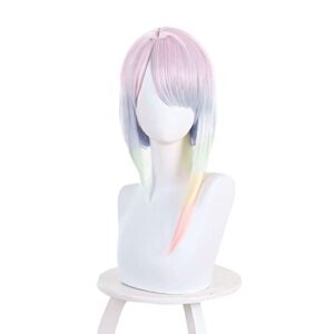 Zuoou Cyberpunk Edgerunners Lucy Cosplay Wig Synthetic Hair Heat Resistant Role Play Hairs for Halloween Christmas Carnival Party