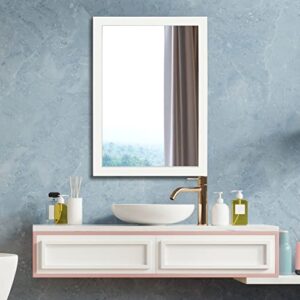 ruomeng rectangular wall mirror 20" x 28" for bathroom, bedroom, entryway, living room, white