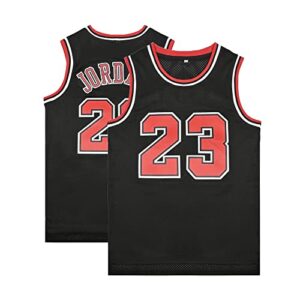 Men's 23#90S Basketball Jersey Street Party Team Custom Basketball Jersey Basketball Fan's Gift Red/Black S-XXL (Black, M)