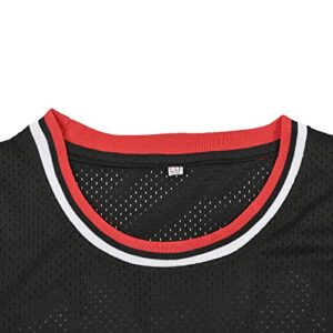 Men's 23#90S Basketball Jersey Street Party Team Custom Basketball Jersey Basketball Fan's Gift Red/Black S-XXL (Black, M)