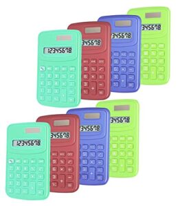 basic calculator dual power 8 digit silicone button desktop calculator (4 colors, set of 8)