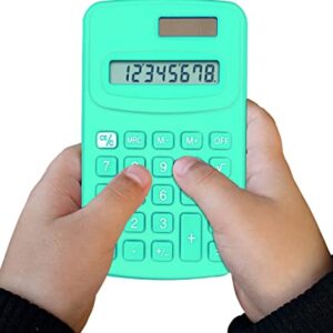 Basic Calculator Dual Power 8 Digit Silicone Button Desktop Calculator (4 Colors, Set of 8)