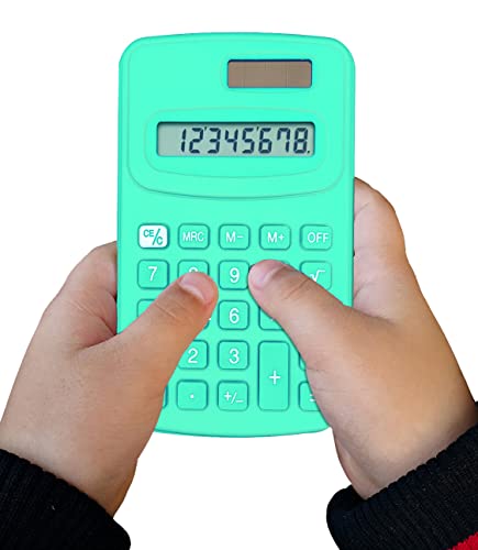 Basic Calculator Dual Power 8 Digit Silicone Button Desktop Calculator (4 Colors, Set of 8)