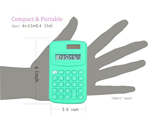 Basic Calculator Dual Power 8 Digit Silicone Button Desktop Calculator (4 Colors, Set of 8)