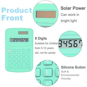 Basic Calculator Dual Power 8 Digit Silicone Button Desktop Calculator (4 Colors, Set of 8)