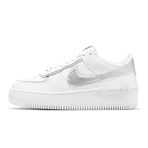 Nike Air Force 1 Shadow Womens White/Metallic Silver Size 6