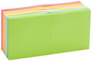 amazon basics square sticky notes, 3 x 3-inch, assorted colors, 12-pack