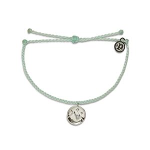 Pura Vida Bracelet Silver Crystal Mountain Coin Charm Bracelet - Handmade with Czech Crystal, Adjustable & Waterproof - Stackable Bracelets for Teen Girls, Handmade Bracelets for Teens - Winterfresh