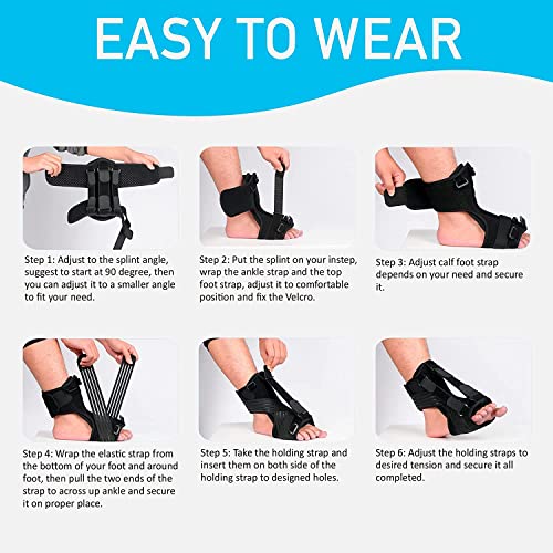 Hourten Plantar Fasciitis Relief Night Splint, 2023 Upgraded Plantar Fasciitis Ankle Brace for Plantar Fasciitis Relief Achilles Tendonitis Relief Foot Drop Heel Arch Pain Support