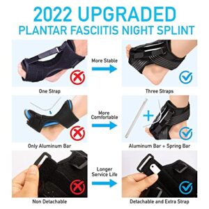 Hourten Plantar Fasciitis Relief Night Splint, 2023 Upgraded Plantar Fasciitis Ankle Brace for Plantar Fasciitis Relief Achilles Tendonitis Relief Foot Drop Heel Arch Pain Support