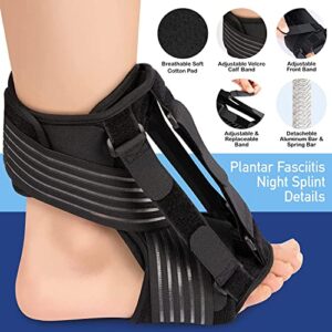 Hourten Plantar Fasciitis Relief Night Splint, 2023 Upgraded Plantar Fasciitis Ankle Brace for Plantar Fasciitis Relief Achilles Tendonitis Relief Foot Drop Heel Arch Pain Support