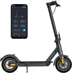 electric scooter -500w motor 10" solid tires,up to 18 miles long-range and 19 mph portable folding commuting scooter for adults