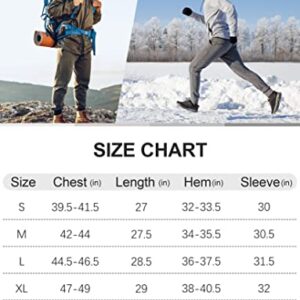 Pudolla Men's Lightweight Puffer Jacket Winter Thermal Running Jacket Hybrid Waterproof Down Coat for Golf Hiking(Dark Grey Large)