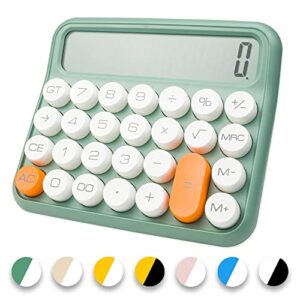 standard calculator 12 digit,desktop large display and buttons,calculator with large lcd display for office,school, home & business use,automatic sleep,with battery.6 * 5.15in (green)