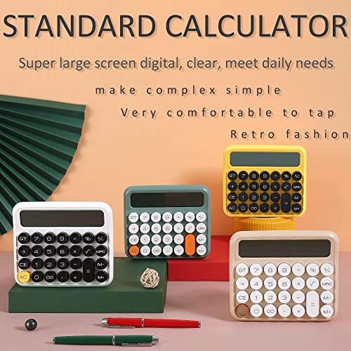 Standard Calculator 12 Digit,Desktop Large Display and Buttons,Calculator with Large LCD Display for Office,School, Home & Business Use,Automatic Sleep,with Battery.6 * 5.15in (Green)