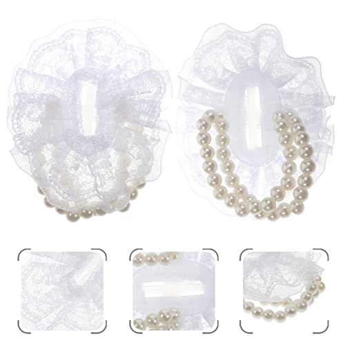 Toddmomy Pearl Bracelet Elastic Pearl Wrist Corsage Bands 10pcs Faux Pearl Wedding Wristlets DIY Lace Wrist Corsages Accessories for Wedding Prom Bride Hand Corsage Wristlet