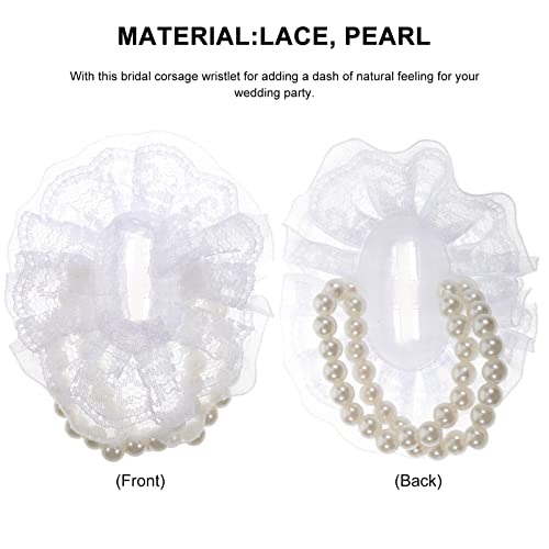 Toddmomy Pearl Bracelet Elastic Pearl Wrist Corsage Bands 10pcs Faux Pearl Wedding Wristlets DIY Lace Wrist Corsages Accessories for Wedding Prom Bride Hand Corsage Wristlet