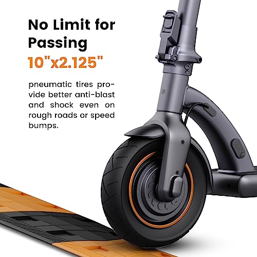 NAVEE Electric Scooter N40,600W Max Power,10" Pneumatic Tires,25-30 Miles Range & 19MPH Speed, Dual Brake System,IPX4 Waterproof, Commuter E-Scooter for Adults 220lbs