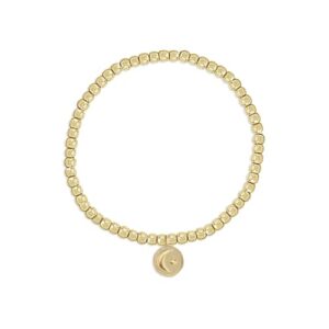 pura vida bracelet gold moon metal charm bracelet - beaded bracelet with stretchable cord, string bracelet for women - stackable bracelets for teen girls, handmade bracelets for teens - one size