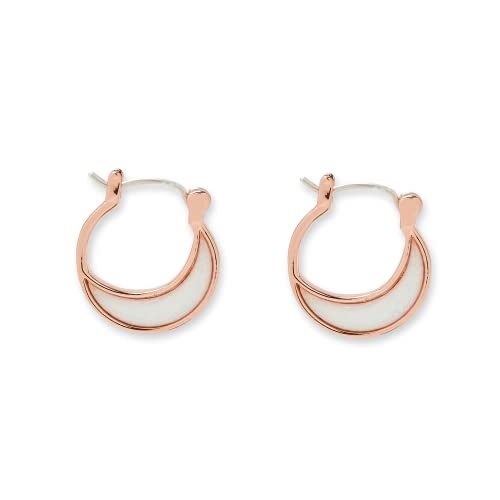 Pura Vida Gold Opal Crescent Hoop Earrings - Handmade Earrings with Resin Opal, Boho Earrings - Sterling Silver Earrings for Women, Statement Earrings for Women, Boho Jewelry for Women - 1 Pair