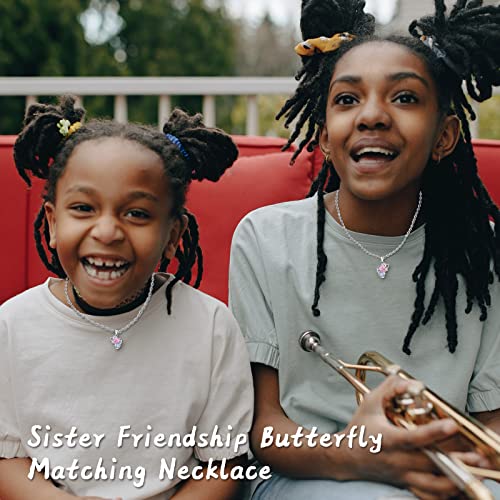 Best Friend Friendship Necklaces for 2 925 Sterling Silver Butterfly Matching Necklaces Bff Necklace 2 Gilr Gift Sister Necklaces Connect Together Long Distance
