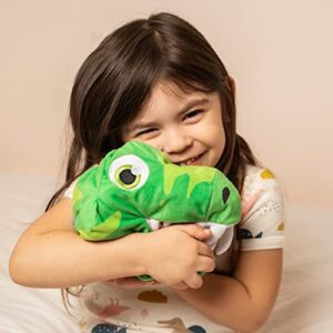 Reversible Plushie Dinosaur Toy - Fluffy Blue Triceratops Flips to a Plush Green T-rex Stuffie - Soft, Dino Stuffies for Boys or Girls (6 Inches)