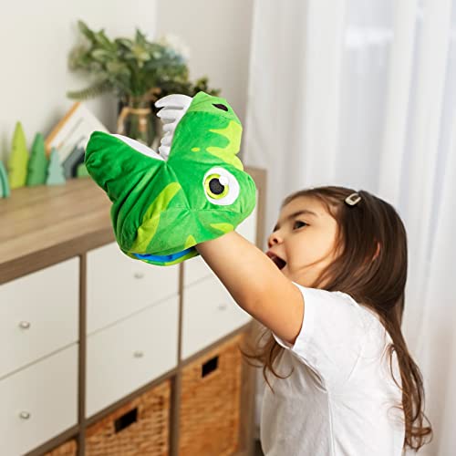 Reversible Plushie Dinosaur Toy - Fluffy Blue Triceratops Flips to a Plush Green T-rex Stuffie - Soft, Dino Stuffies for Boys or Girls (6 Inches)