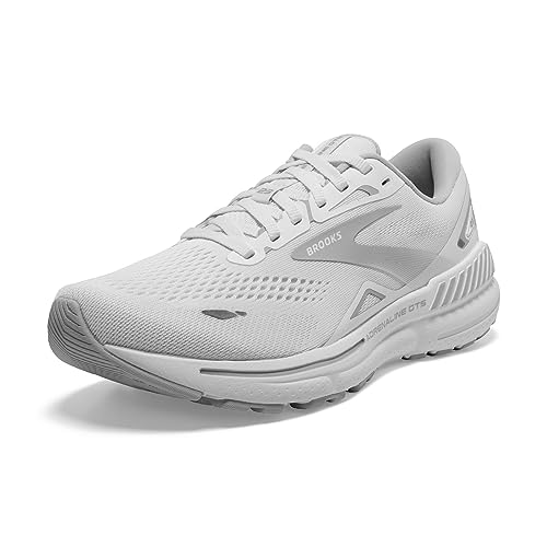 Brooks Women’s Adrenaline GTS 23 Supportive Running Shoe - White/Oyster/Silver - 8.5 Medium