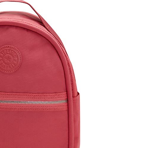 Kipling Women's Kae, Padded Straps, Monkey Keychain, Top Handle, Zipped Main Compartment, Backpack, Naturl Coral M6, 9.5''L x 12.5''H x 4.25''D