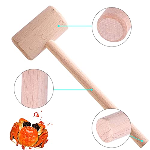 19Pcs Seafood Tool Set Nut Cracker Set Include 4 lobster crab mallets, 4 crab crackers, 4 Lobster Shellers, 4 crab leg forks/picks, 2 Seafood Scissors& Storage Bag