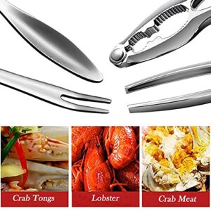 19Pcs Seafood Tool Set Nut Cracker Set Include 4 lobster crab mallets, 4 crab crackers, 4 Lobster Shellers, 4 crab leg forks/picks, 2 Seafood Scissors& Storage Bag