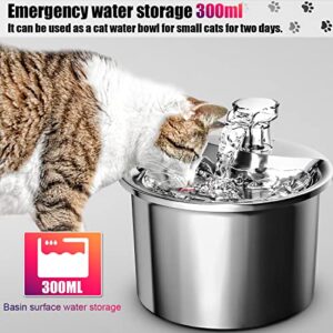 CanvasLot Cat Water Fountain, Pet Fountain for Cats Inside,Ultra-Quiet 2L/67oz Automatic Dog Water Fountain Stainless Steel with 4 Replacement Filter