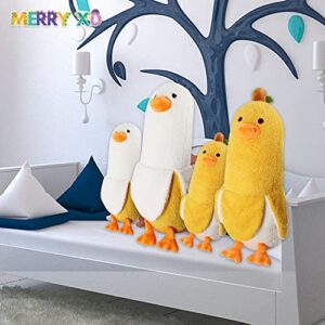 MerryXD Banana Duck Plush Toy Soft Stuffed Hugging Pillow, Cute Duck Plushie for Sleeping,Banana Stuffed Animal Doll Gift for Kids White 19.68''