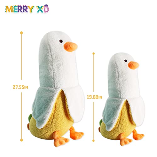 MerryXD Banana Duck Plush Toy Soft Stuffed Hugging Pillow, Cute Duck Plushie for Sleeping,Banana Stuffed Animal Doll Gift for Kids White 19.68''