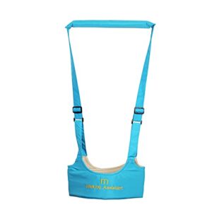 yestic adjustable baby walking harness toddler harness assistant belt for learning walk easy-to-wear walking learning helper for boys girls. (blue)