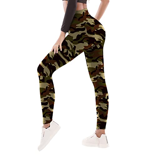 CADITEX Leggings for Women -High Waisted Women Leggings Buttery Soft Tummy Control Workout Gym Yoga Pants Camouflage