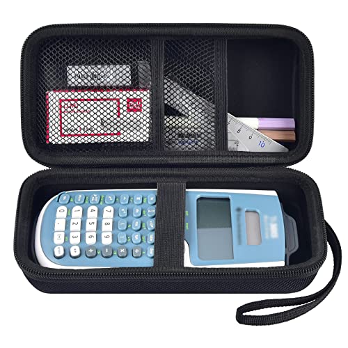 Case Compatible with Texas Instruments TI-30XS for MultiView Scientific Calculator, Storage Holder Carrying Organizer Bag with Mesh Pocket for Pens, Pencil, Batteries and Accessories (Box Only) -Black