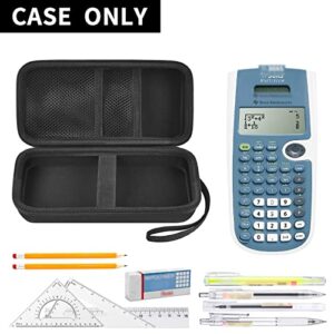 Case Compatible with Texas Instruments TI-30XS for MultiView Scientific Calculator, Storage Holder Carrying Organizer Bag with Mesh Pocket for Pens, Pencil, Batteries and Accessories (Box Only) -Black