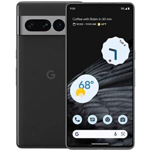 google pixel 7 pro - 5g android phone - unlocked smartphone with telephoto lens, wide angle lens, and 24-hour battery - 128gb - obsidian (renewed)