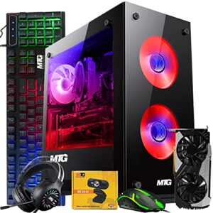 mtg aurora 4t gaming tower pc- intel core i7 4th gen, geforce rtx 2060s gddr6 8gb 256bits graphic, 16gb ram ddr3, 1tb nvme, rgb keyboard mouse and headphone, webcam, win 10 home