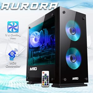MTG Aurora 4T Gaming Tower PC- Intel Core i7 4th Gen, GeForce RTX 2060S GDDR6 8GB 256bits Graphic, 16GB Ram DDR3, 1TB Nvme, RGB Keyboard Mouse and Headphone, Webcam, Win 10 Home