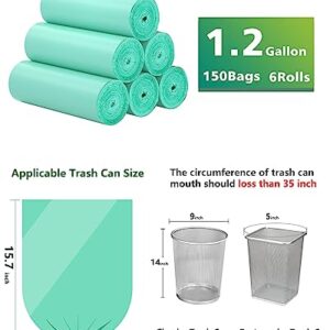 Compostable Trash Bags 1.2 Gallon 150 Packs,AYOTEE Small Compost Bags,Small Biodegradable Trash Bags Green Are Suitable For 1-2 Gallon And 4-8 Liter Tiny Trash bags can liner
