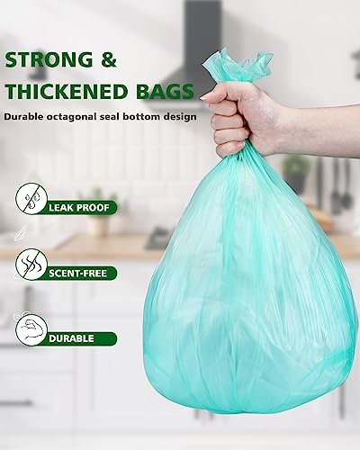 Compostable Trash Bags 1.2 Gallon 150 Packs,AYOTEE Small Compost Bags,Small Biodegradable Trash Bags Green Are Suitable For 1-2 Gallon And 4-8 Liter Tiny Trash bags can liner