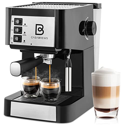 CASABREWS 20 Bar Espresso Machine, Professional Espresso Coffee Maker with Milk Frother Steam Wand, Compact Cappuccino Machine and Espresso Maker with 50 oz Water Tank for Latte, Gift for Men or Women