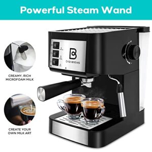 CASABREWS 20 Bar Espresso Machine, Professional Espresso Coffee Maker with Milk Frother Steam Wand, Compact Cappuccino Machine and Espresso Maker with 50 oz Water Tank for Latte, Gift for Men or Women