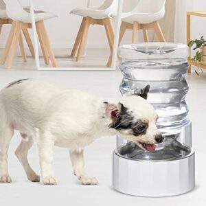 RIZZARI Automatic Pet Waterer, 100% BPA-Free, 4.6L Gravity Stainless Steel Water Dispenser, Large Capacity Water Feeder for Cats and Small and Medium-Sized Dogs (White,Small)