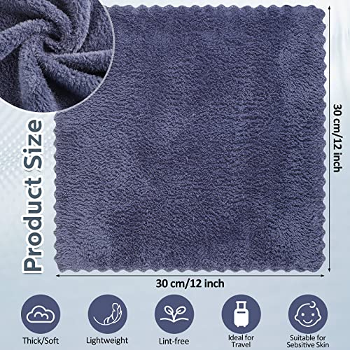 Newwiee 100 Pcs Microfiber Towels Absorbent Washcloths Bulk 12 x 12 Inch Soft Quick Drying Face Towels Bath Cloths Coral Velvet Bathroom Wash Clothes for Bath Spa Facial Fingertip (Dark Grey)