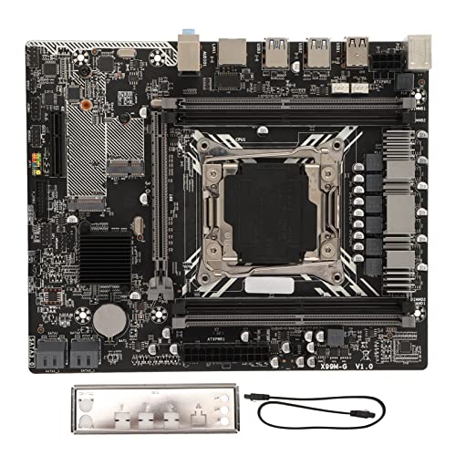 X99M G Desktop Motherboard, 4 DDR4 128GB LGA 2011 3 Computer Mainboard for Intel for XEON E5, M.2 WiFi Port M ATX Gaming Motherboards, 4 SATA3.0, 6 USB2.0, 4 USB3.0, M.2 NVME Port