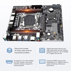 X99M G Desktop Motherboard, 4 DDR4 128GB LGA 2011 3 Computer Mainboard for Intel for XEON E5, M.2 WiFi Port M ATX Gaming Motherboards, 4 SATA3.0, 6 USB2.0, 4 USB3.0, M.2 NVME Port