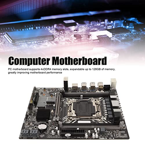 X99M G Desktop Motherboard, 4 DDR4 128GB LGA 2011 3 Computer Mainboard for Intel for XEON E5, M.2 WiFi Port M ATX Gaming Motherboards, 4 SATA3.0, 6 USB2.0, 4 USB3.0, M.2 NVME Port